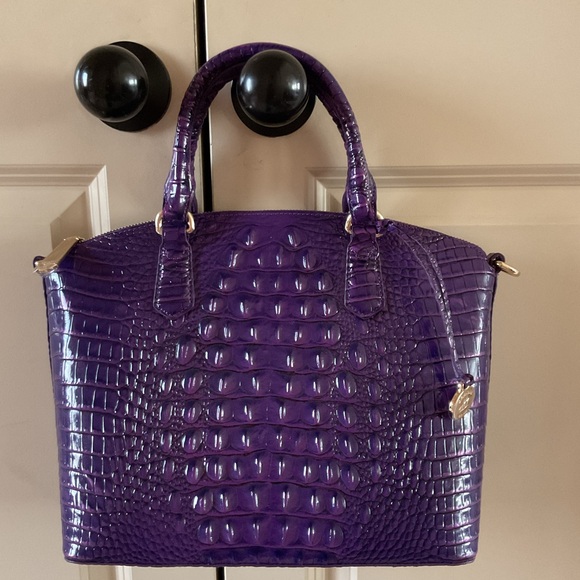 BRAHMIN Royal Purple Duxbury Satchel - Picture 4 of 5